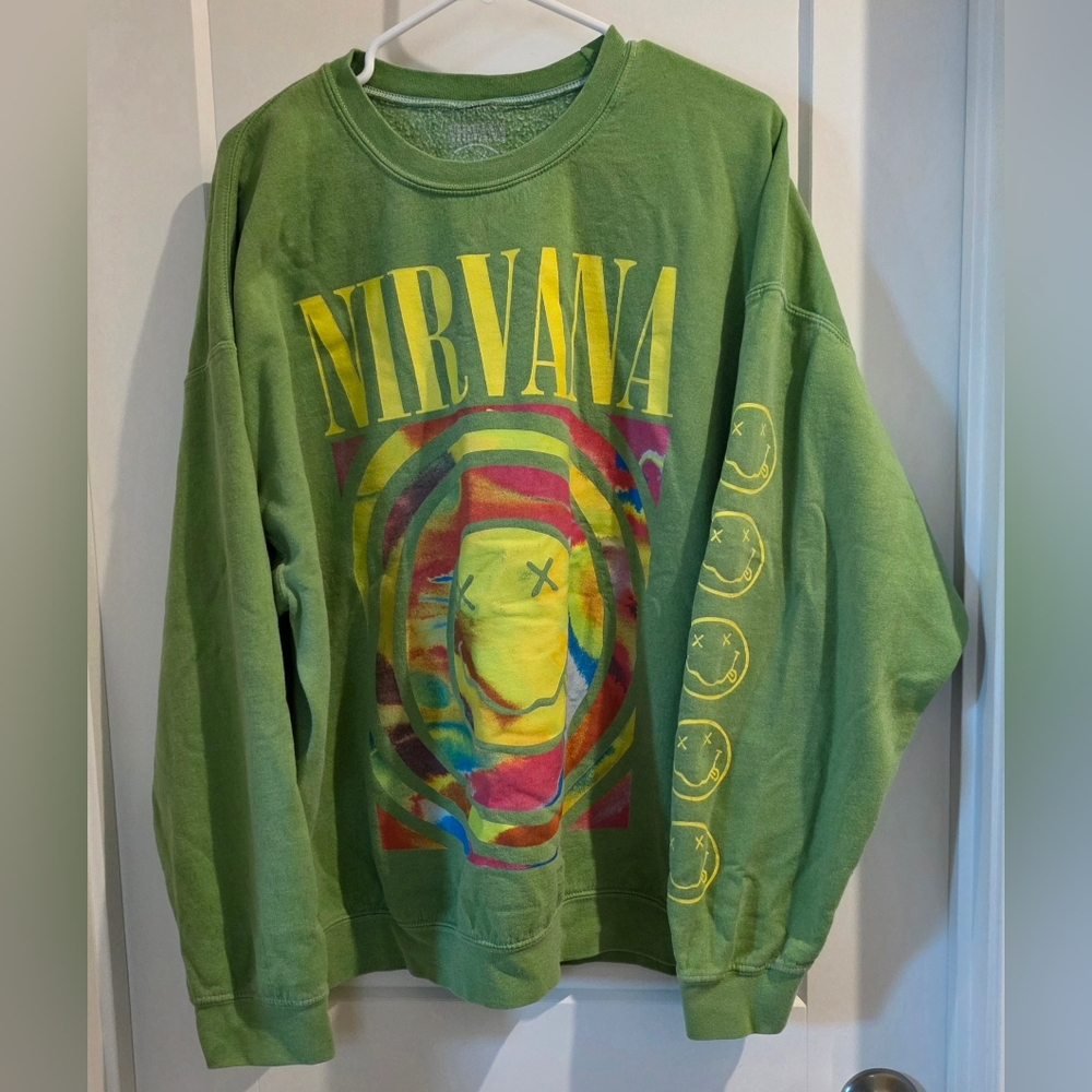 Nirvana Green Graphic Men's Sweater